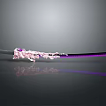 Ornate Samurai Sword With Purple Blade And Detailed Pink Floral Decorations