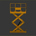 Industrial Yellow Scissor Lift Platform With Guardrail And Hydraulic System