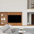 Modern Double Height Living Dining Room With Warm Wood Accents And Comfortable Sofa Interior Design