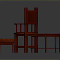 Modern Red Wooden Furniture Set With Chairs Tables And Upholstered Stools For Home
