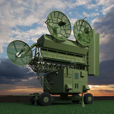 modern missile radar 3d model