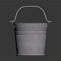 Practical Silver Metal Bucket With Handle Ideal For Household Living Supplies Daily Use