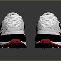Nike White Black Red Sneakers With Swoosh Logo Sporty Casual Footwear
