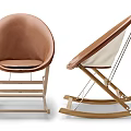 Leisure Rocking Chair With Wooden Frame Comfortable Plush Seat And Stylish Design