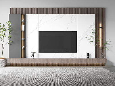 Modern TV background wall Simple TV background wall 3d model