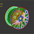 Black Car Wheel Rim With Yellow Center And Alloy Design For Automotive Vehicles