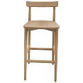 Modern Design Wooden Bar Stool Featuring High Back And Solid Wood Structure 3d model