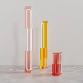 Modern Transparent Column Floor Lamps in Pink Yellow Red Colors for Interior Decor
