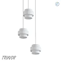 Three Modern Gold Transparent Glass Pendant Lights Hanging Interior Design
