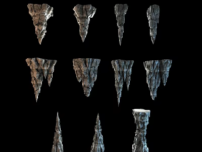 Various Stone And Wood Decorative Shapes For Interior Design Projects 3d model