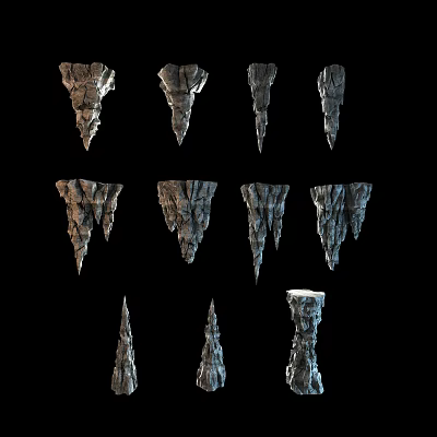 Various Stone And Wood Decorative Shapes For Interior Design Projects 3d model