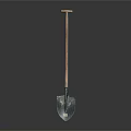 Sturdy Agricultural Equipment Shovel With Wooden Handle And Metal Blade For Farming
