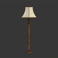 Classic Wooden Floor Lamp With White Fabric Shade And Elegant Design
