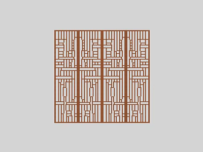 Traditional Chinese Wooden Multi Panel Screen With Intricate Geometric Lattice Design 3d model