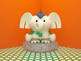 Modern toy elephant 3d model