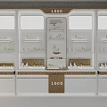 Modern White Retail Display Shelves With Multiple Layers For Product Showcase 3d model
