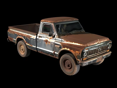 Vintage Rusty Old Pickup Truck With Classic Design And Weathered Exterior 3d model