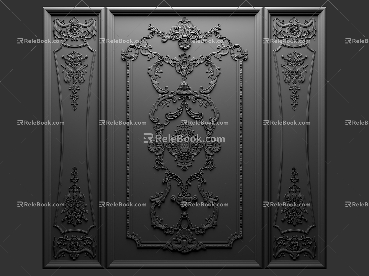 European-style wall plaster pieces 3d model