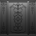 European-style wall plaster pieces 3d model