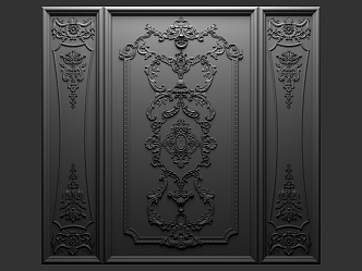 European-style wall plaster pieces 3d model