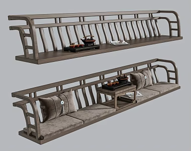 Wooden Beauty Cushion Tea Seat 1 3d model