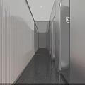 Bright Sleek Modern Public Toilet Interior Design With Indoor Green Plants And Accessible Handrails
