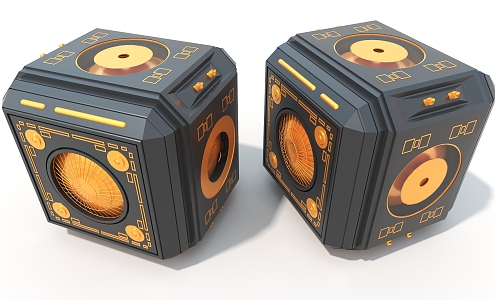 Rubik's Cube Hard Surface Mechanical Cypunk Hard Surface High Tech Industrial Parts 3d model