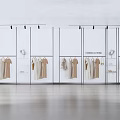 Modern Wardrobe Interior Design With Stylish Hangers And Hanging Clothes 3d model