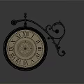 Vintage Decorative Clock with Roman Numeral Dial and Ornate Metal Frame Feather Accent