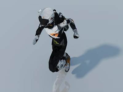 Sleek Black White Orange Motorcycle with Modern Sports Design and Shiny Finish 3d model