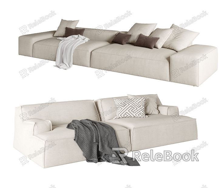 Modern double sofa multiplayer sofa model