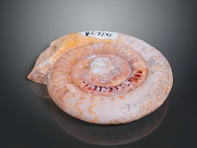 Unique Spiral Shaped Ammonite Fossil As Decorative Home Living Accessory With Natural Texture 3d model