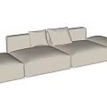 Light Beige Modular Sectional Sofa with Comfortable Cushions and Modern Design 3d model
