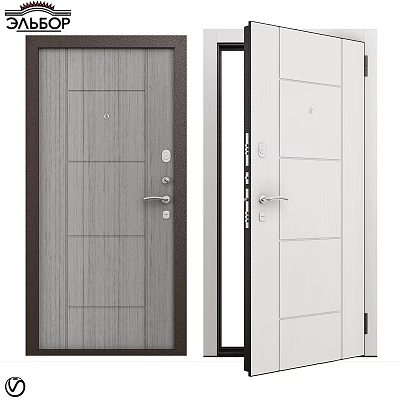 Modern Interior Doors Design With Gray White Colors Handle And Lock Details 3d model