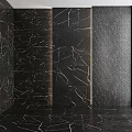 Modern Luxury Elegant Background Wall Design With Black Marble Tiles And Hexagonal Texture 3d model