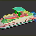 Modern Green And White Yacht With Canopy Design