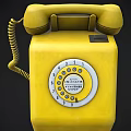 Vintage Yellow Rotary Dial Telephone Classic Digital Communication Device Design