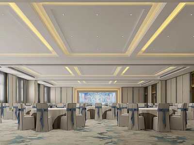 Modern banquet hall multi-function hall 3d model