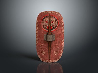 Medieval Shield Ancient Shield Defensive Weapon Ancient Shield Iron Shield Protective Shield Wooden Shield 3d model