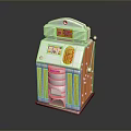 Retro Style 777 Slot Machine With Silver And Orange Color Home Decor Item