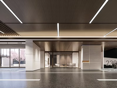 Modern Parking Garage Interior With Spacious Layout Contemporary Lighting And Sleek Design 3d model