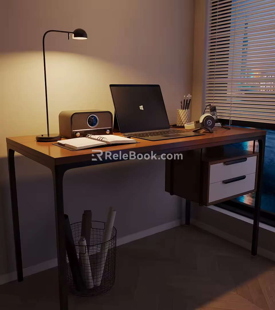 Modern Desk Chair Study Desk Writing Desk Computer Desk 3d model