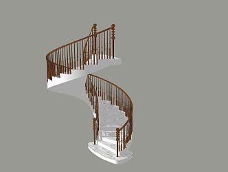 modern revolving staircase 3d model