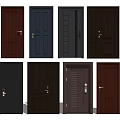 Various Security Doors with Multiple Designs and Colors for Home Safety 3d model