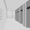 modern elevator hall 3d model