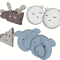 Various Shaped Cute Animal Decorative Pillows with Soft Texture and Playful Faces