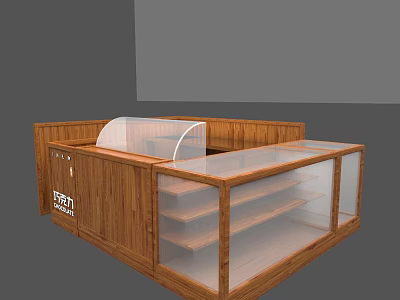Modern Wooden Display Cabinet With Transparent Glass Cover And Multiple Shelves 3d model