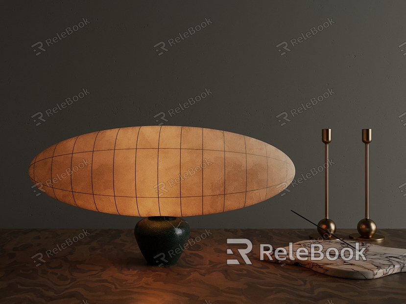 Quiet ancient retro silkworm cocoon oval paper table lamp model