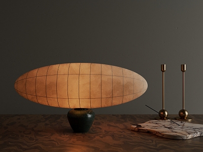 Quiet ancient retro silkworm cocoon oval paper table lamp model