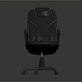 Black Leather Office Swivel Chair With Ergonomic Design And Five Point Base